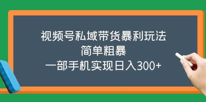 视频号私域带货暴利玩法，简单粗暴，一部手机实现日入300+-首码网-网上创业赚钱首码项目发布推广平台