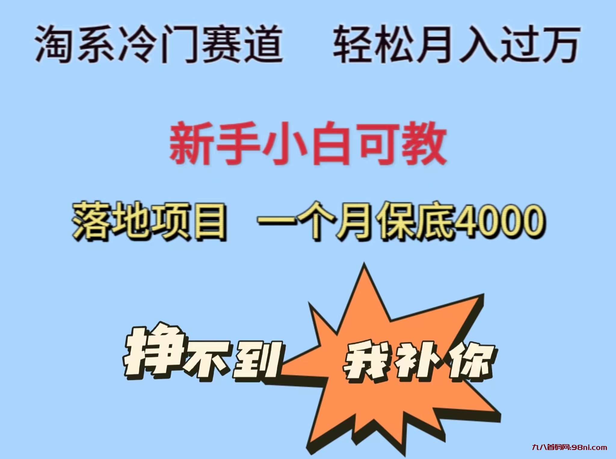 一个月保底挣4000+，挣不到我补给你，淘宝冷门赛道，上车 ！！！-首码网-网上创业赚钱首码项目发布推广平台