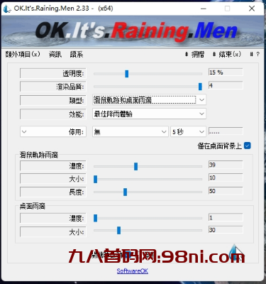 OK.It’s.Raining.Men桌面雨滴-首码网-网上创业赚钱首码项目发布推广平台