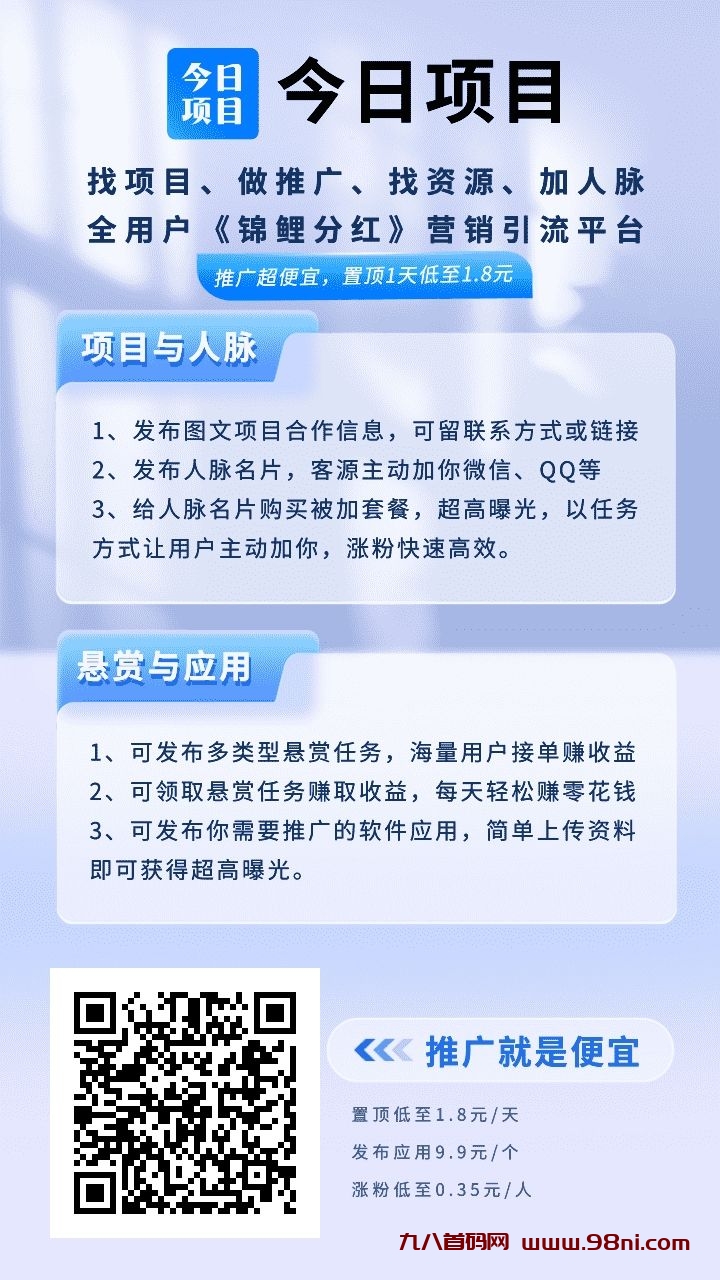 今日项目首发，全网新出-首码网-网上创业赚钱首码项目发布推广平台