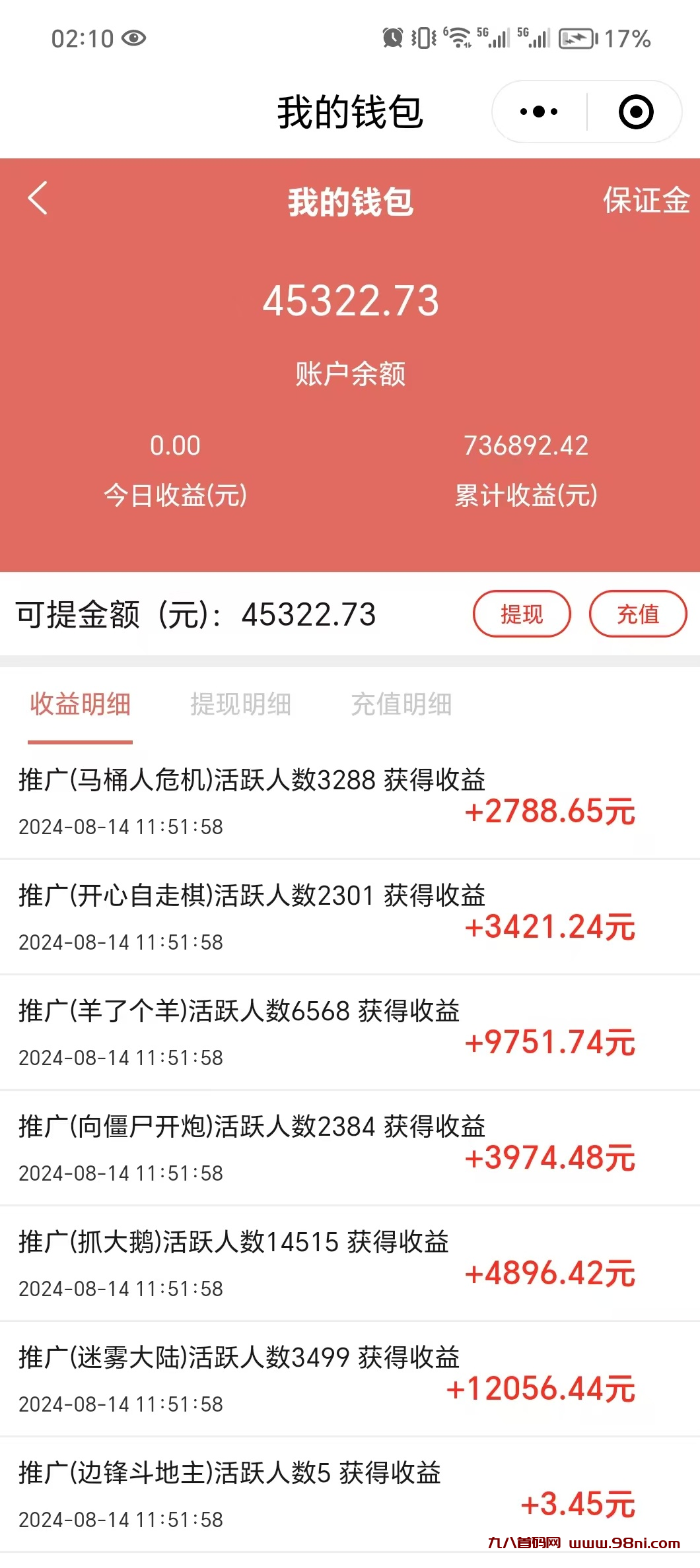 【微信小游戏广告分成】项目，手机零撸+代理模式，无需养鸡 一元可提秒到-首码网-网上创业赚钱首码项目发布推广平台